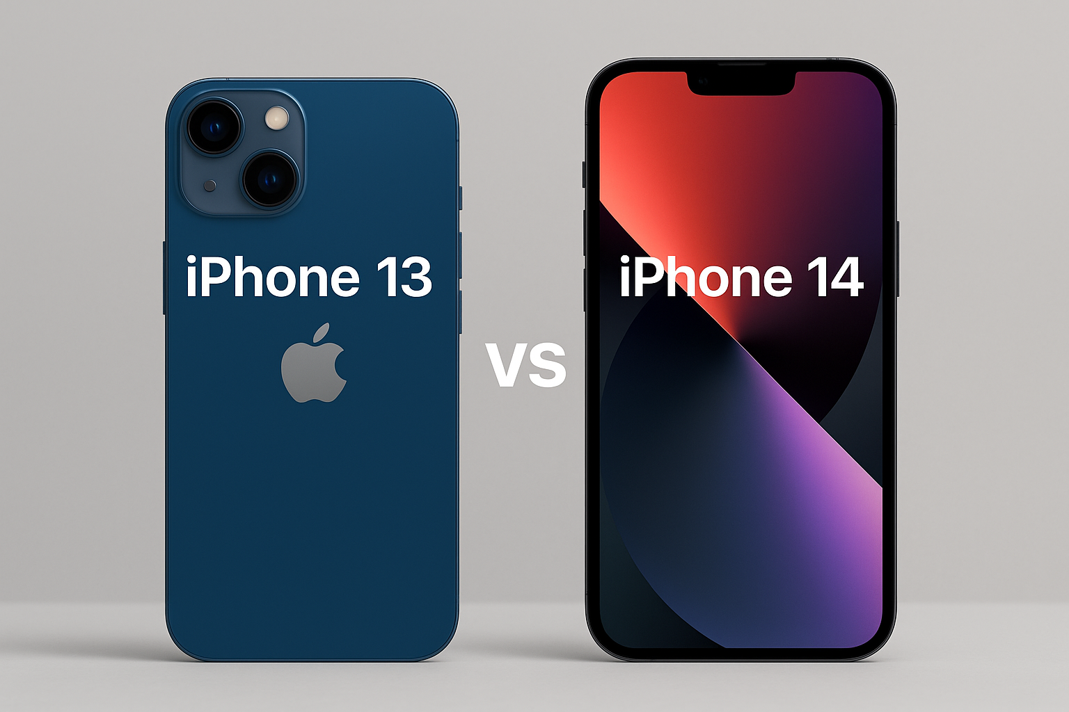 Comparatif visuel entre l’iPhone 13 et l’iPhone 14 en 2025, design et écran identiques