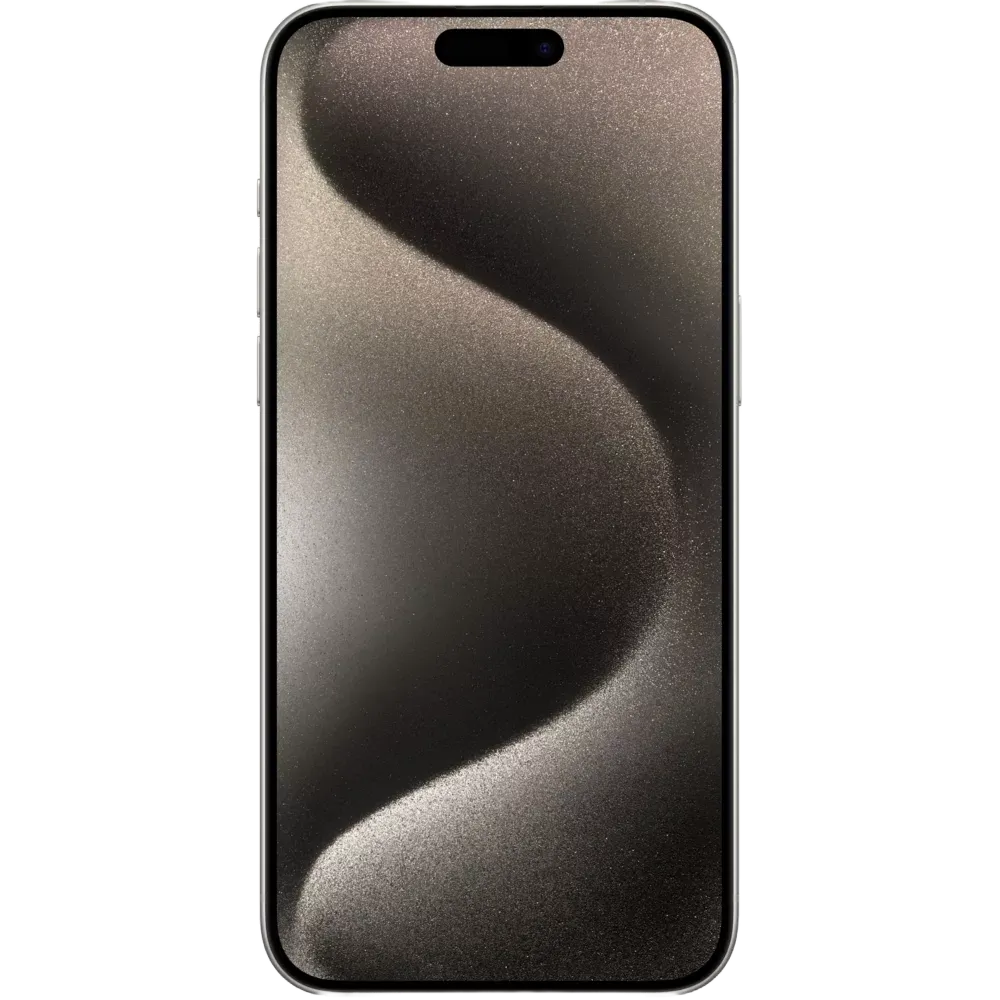 Dos de l'iPhone 15 Pro Titane Naturel - La couleur emblématique, aspect métal brut premium.